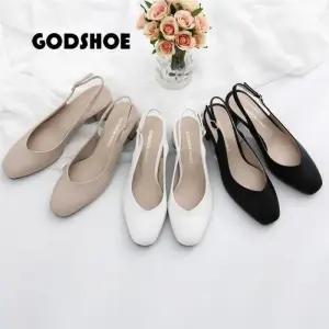 갓슈 릴라이 5cm 스틸레토 슬링백 펌프스