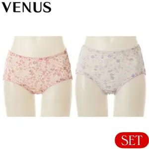 비너스 !!2매 세트!! 선물용 일상용 부드럽고 신축성좋은 40수 모달스판 잔꽃무늬 여성 삼각팬티 세트 (90 95 100 105) VPT6598 애플