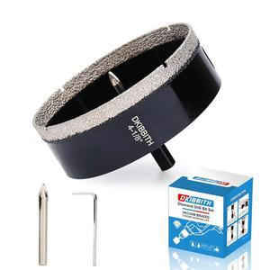 [미국배송] DKIBBITH 4-1/8인치 다이아몬드 홀쏘 비트와 파일럿 드릴 비트 - 팁 타일 홀쏘와 도자기 화강암 석재 유리병 105MM 가이드 비트.