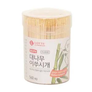 롯데 이라이프 대나무 양면 이쑤시개 560P/나무/주방/가정/위생/꼬지/학교/탕비실/사무실/업소용/요지/식당