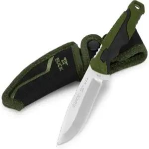 벅 나이프 658 소형 추격 사냥용 3-3/4인치 고정 칼날 유리 충전 나일론 손잡이 420HC 스테인리스강 낙하