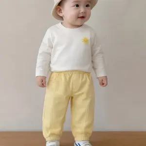 베이비 조거 팬츠 면 유아 허리밴딩 간절기 트레이닝 실내복 남아 여아 면 유아복 아기바지