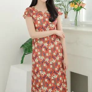 주름캡소매원피스_레드릴리움