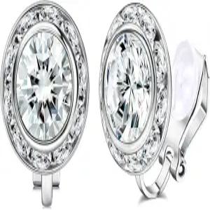 여성용 댄스 귀걸이에 대한 XOZEU 클립 대회용 크리스탈 헤일로 라인스톤 귀걸이 공연 무대 결혼식 파티