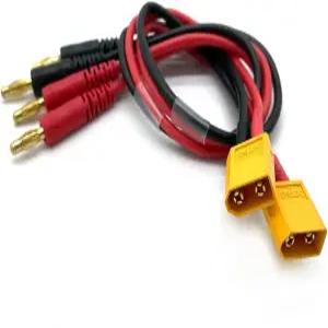 플라이 RC XT60 커넥터 플러그 - 4mm 바나나 배터리 충전 리드 어댑터 케이블(2팩)