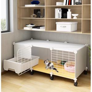 고양이 단단한 동물 캐비닛 복층 B형 60cm 애견 우드하우스 격리