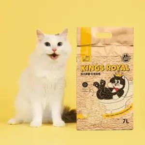 (킹스로얄) 두부모래 1.5mm 슬림입자 무향(오리지널) 7Lx6개 배변용 고양이용 화장실 응고형