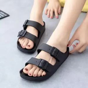 [오노마] ONM 여성 2컬러 통기성 좋은 더블 버클 데일리 슬리퍼