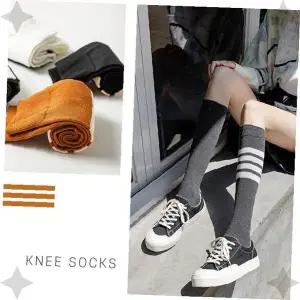 여성용 무릎 길이 긴 양말 줄무늬 패턴 면 소재 운동 스포츠 데일리 캐주얼 통풍