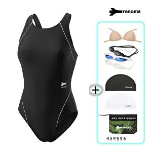 [롯데백화점]레노마 여성 실내 파이핑 라인 U백 미들컷 원피스수영복 5종세트 LS2G802
