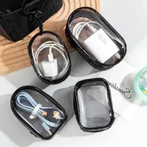 투명 키링 파우치 케이블 정리 케이스 정리함 튜브 가방 미니 여행용 휴대용 열쇠고리 가방고리 단체선물