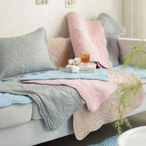 [신세계라이브쇼핑]루나앤슬립 목화솜 자수퀼팅 워싱 소파패드 3종 (4인소파)