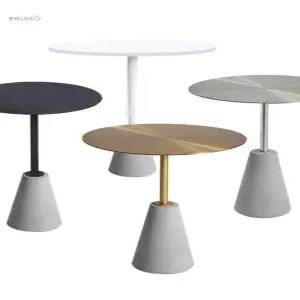 북유럽 공업풍 시멘트 티 스테인리스 원뿔형 밀크티 원탁 테이블 작은 사이