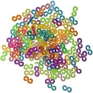 125pcs 레인보우 컬러 직조 밴드 S 클립 후크 리필 목걸이 주얼리 공예 도구 내구성 및 패션 액세서리 방적