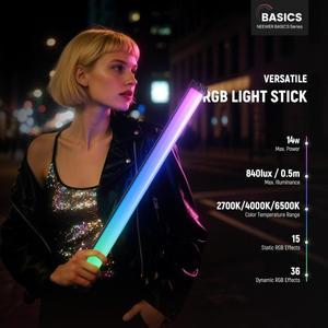 NEEWER 베이직스 21인치 마그네틱 RGB 라이트 완드 LED 핸드헬드 비디오 튜브 조명 스틱 (스튜디오 사진