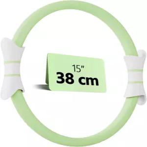 픽스웨 14인치 필라테스 링 - 허벅지 안쪽 팔 코어 토닝을 위한 매직 서클 안티-벤드 폼 핸들 여성용 홈