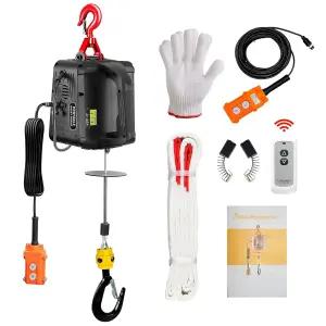 3-in-1 전동 호이스트 윈치 2200파운드 수동/와이어/무선 리모컨 110/120볼트 휴대용 파워 전기 크레인