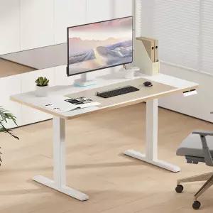 엔산마운트 높이조절 모션데스크 NMD1 라운드상판 듀얼모터 전동데스크 화이트 블랙 1800x750