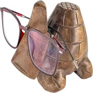 S.B 아트 수공예 나무 안경 홀더 동물 모양 선글라스 스탠드 사양 - 가정 및 사무실 책상 장식용 광학 유리