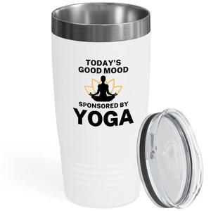 플레어 랜드 요가 텀블러 20온스 화이트 - 후원 강사 젠 스피릿 힐링 필라테스 애호가