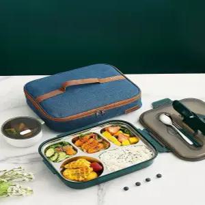 밀폐 뚜껑 식판 스텐 A 점심 직장인 보온백 도시락통 550ml블랙 런치박스