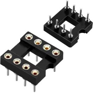 8핀 DIP IC 소켓 2.54mm 피치 간격 원형 기계 솔더 타입 30팩