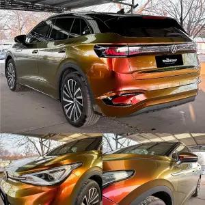 욜로키 크롬 레드 투 퍼플 비닐 랩 글로스 카 롤 접착 데칼 필름 시트 에어 릴리스 자동 DIY 데코 셀프