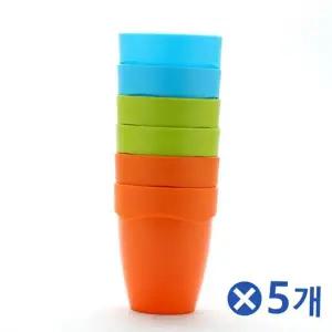 음료컵 TBZ 가벼운 플라스틱 피크닉컵 모던식기 6P-색상랜덤x5개