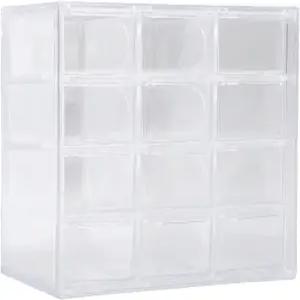 ZJChao 대용량 일일 콘택트렌즈 정리함 벽걸이 데스크탑 클리어 서랍 렌즈 보관 케이스 및 소형 액세서리