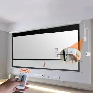 회의실 전동스크린 무선 대형 사무실 가정용 무선리모컨형 빔 스크린 롤스크린 개폐식 강의실