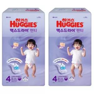 하기스 2025 맥스드라이 여아용 4단계 52매X2팩 (팬티형 대형)