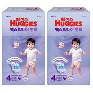 하기스 2025 맥스드라이 남아용 4단계 52매X2팩 (팬티형 대형)