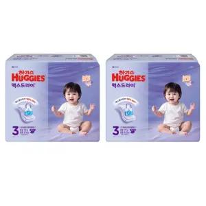 하기스 2025 맥스드라이 공용 3단계 72매X2팩 (밴드형 중형)