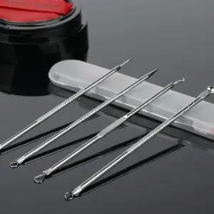 피지각질 압출도구 4종세트 얼굴코 블랙헤드제거 압출기 모공관리 피부케어 세트