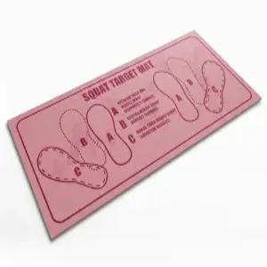 스쿼트 매트와 발 위치 가이드 다리 및 복근 운동에서 완벽한 폼을 위한 30 x14 논슬립 핑크