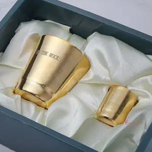 골드 고급잔 디자인 위스키잔 대소 24K금도금 2개입vwx441