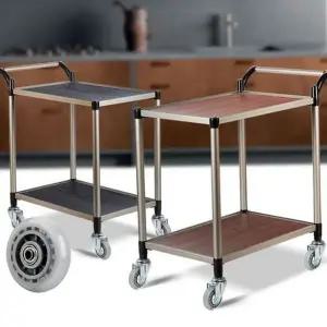 우드 수납 주방 이동식 카트 월넛 서빙 무소음 주방이동식선반