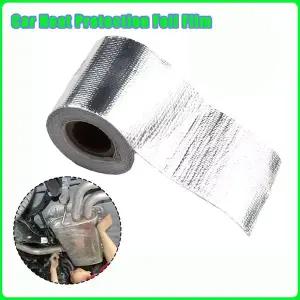 호환  자동차 열 보호 호일 필름 1 롤 유리 섬유 알루미늄 호일 테이프 고온 방지 배기 파이프 절연 테이프