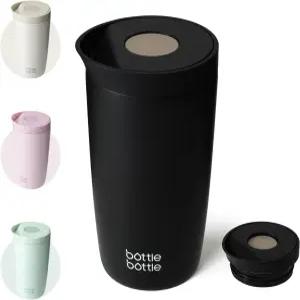 병 보틀 단열 여행용 머그잔 12온스(350ml) 스테인리스 스틸 오피스 커피 컵 푸시 버튼 뚜껑 포함으로