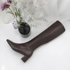 통부츠 슬림핏 통굽 여성 롱부츠 가죽 캐주얼 신발