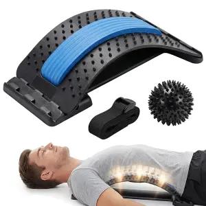마사지 볼 및 서포트 벨트 다단계 조절 가능한 아치 요추 크래커 보드 척추 감압 자세 지지 백 마사지기를