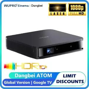 빔프로젝터 Dangbei ATOM 레이저 프로젝터 Google TV 1200ISO ANSI 루멘 Portbale 홈시어터 스마트 3D ALPD