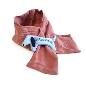 강아지거즈머플러 CWM254P3 핑크베이지 넥워머 아동목도리