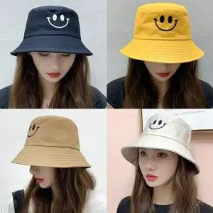 양면스마일사파리 벙거지모자 여성벙거지모자 여자버