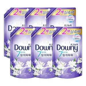 다우니 고농축 섬유유연제 화이트티와 릴리 1.6L 리필용 6개
