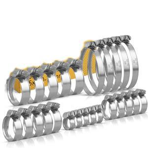 25pcs 메탈 호스 파이프 클램프 16mm-70mm 크로스 독일 클립 공기 물 연료 5 크기