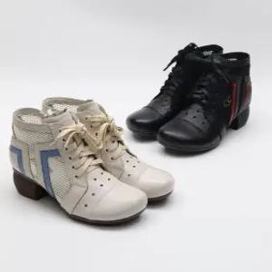 [라운슈][라운슈] 컬러 라이닝 가죽  앵클부츠 5cm (48108032)