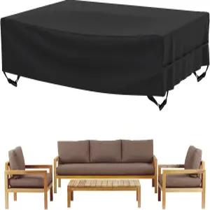 벨웨이 파티오 가구 커버 야외 방수 직사각형 테이블 의자 소파 세트 108인치 Lx82 Wx28 H 지퍼 운반 가방