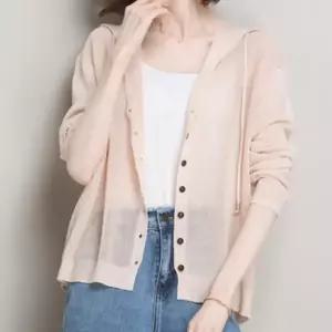 아우터 봄가을 니트 시스루 후드 여름 가디건 긴팔 원픽