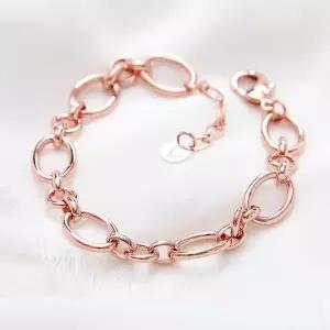 [하프클럽/]14kgp 로즈골드 베이직 볼드 라운드 체인 패션 팔찌